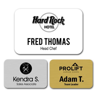 Engraved Plastic Name Badge with Personalization 3" x 2"