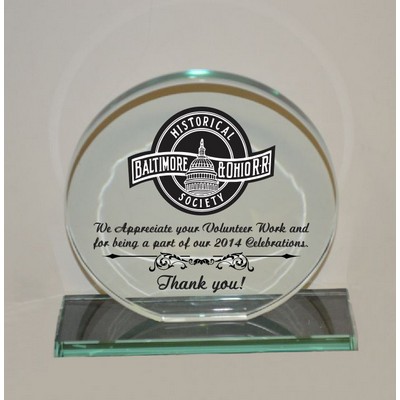 8" Jade Crystal Circle Award
