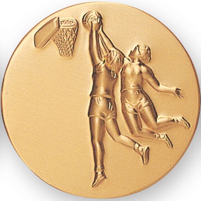 2" Basketball Female Stamped Medallion Insert Disc