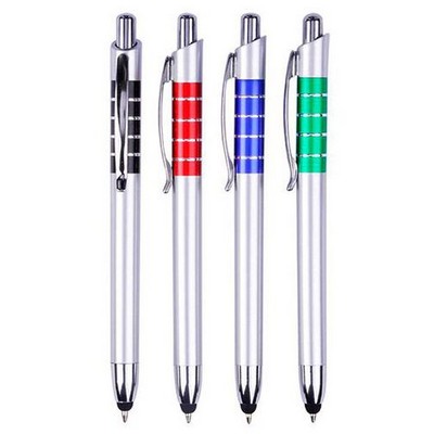 2-in-1 Stylish Ballpoint Pen/Stylus w/Metal Clip