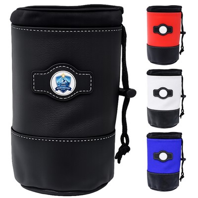 Leatherette Drawstring Valuables Pouch