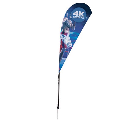 6' Streamline Teardrop Sail Sign Flag, 1-Sided with Spike