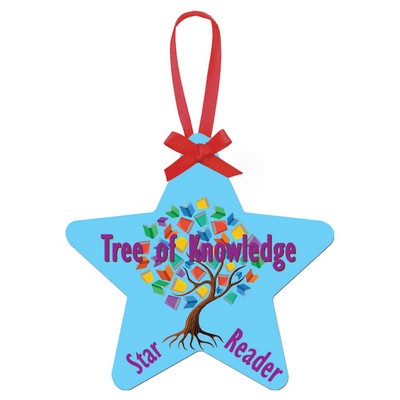 3.98" x 3.81" Gloss White Aluminum Star Ornament