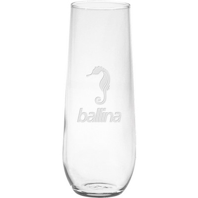 8.5 Oz. Vina Stemless Flute Glass - Etched