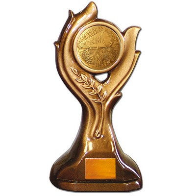 Stock Victory 9" Trophy with 2" Cheerleading Coin and Engraving Plate