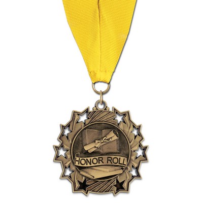 Honor Roll TS Medal w/Grosgrain Neck Ribbon (2¼")