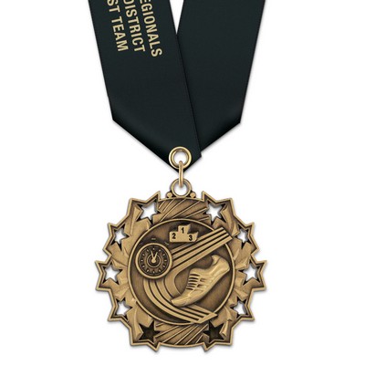 Track TS Medal w/Satin Neck Ribbon (2¼")