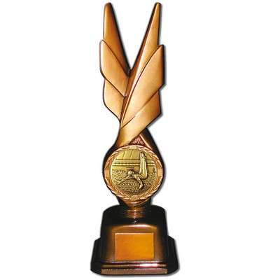 Stock Phoenix 12" Trophy with 2" Gymnastics Male Coin and Engraving Plate