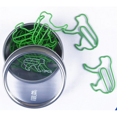 Monkey Shaped Originality Chinese Zodiac Metal Clip (12 PCS Per Tin)