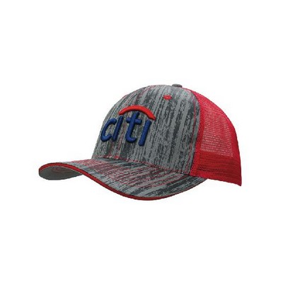 Woodprint Cap with Trucker Mesh Back (Embroidered)