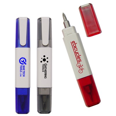 Union Printed - 2-Sided Screwdriver Tool with Pocket Clip - 1 Color Logo