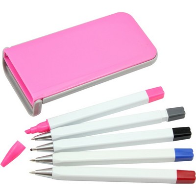 Multi-functional Pen And Pencil Set With Plastic Box