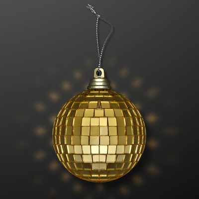 2.4" Gold Mirror Ball Ornaments - BLANK