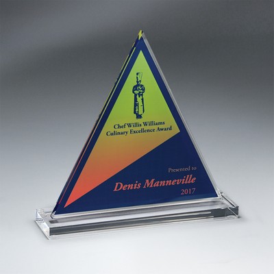 Large Clear Acrylic Triangle on Clear Base