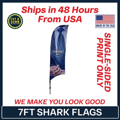 7' Shark Flag - Single Sided (Print Only) - Made in the USA