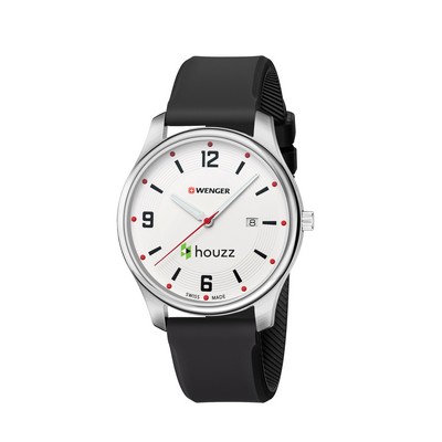 Small City Active White Dial, Black Silicone Strap