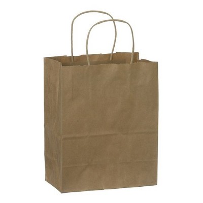 Natural Kraft Paper Cub Shopping Bag (8"x4"x10")