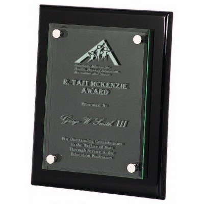 Piano Black Plaque w/Clear Plate (9" x 12")