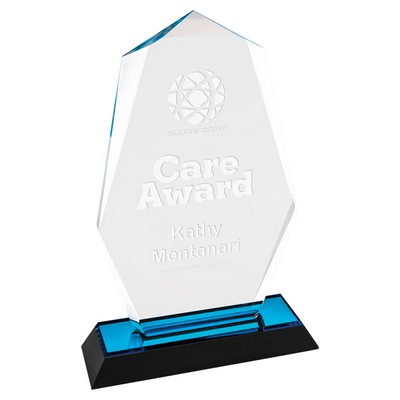 Blue Octagon Point Impress Acrylic Award, 8"H