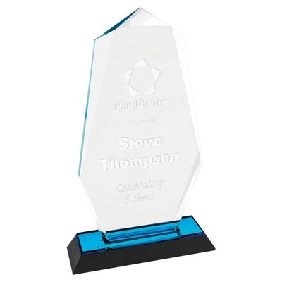 Blue Octagon Point Impress Acrylic Award, 9"H