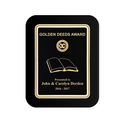 Black Plate Black Piano-Finish Plaque w/Elliptical Edge (7"x9")