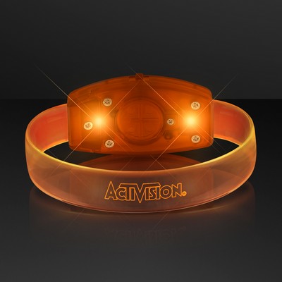 Laser Engraved - Galaxy Glow Orange LED Bracelets, Patent Pending - Domestic Print
