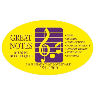 Die Cut Roll Label | Oval | 1 1/2" x 2 1/2" | White Matte or Yellow Gloss Papers