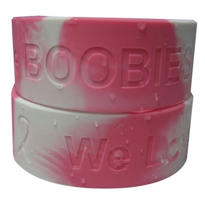 1/2" Breast Cancer Swirl Debossed Wristbands