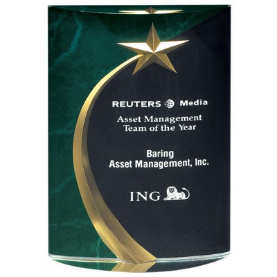 7 3/4" Green Marble Rounded Shooting Star Acrylic