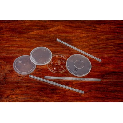 Reusable Translucent Stadium Cup Lid for 32oz Stadium Cup / Straw Cut