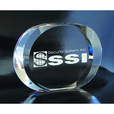 Oval Award optical crystal award/trophy.5"H