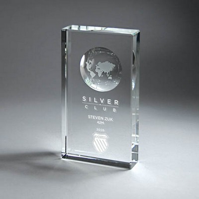 Crystal Tablet with Globe (Medium)