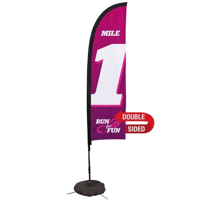 7' Premium Blade Sail Sign Flag, 2-Sided, Scissor Base