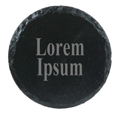 Slate Round Coated Coaster w/Mineral Finish (Set of 4)