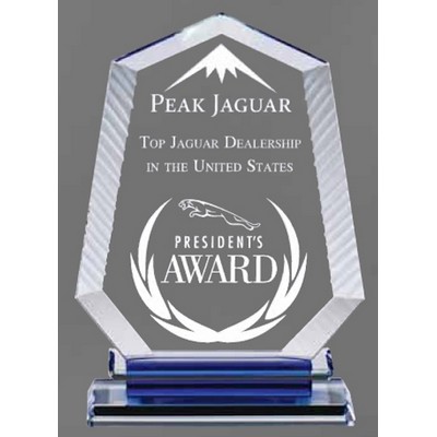 Crystal Arrowhead Etched Edge w/Blue Base