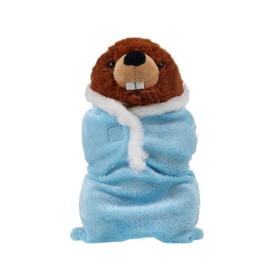 soft plush Beaver in sleeping bag