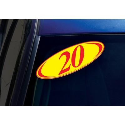 Red & Yellow Two Digit Year Model Oval Decals (Set of 12)