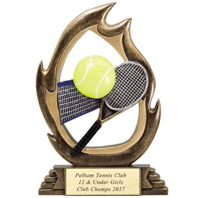 7 ¼" Hand Painted Resin Game of Tennis Trophy