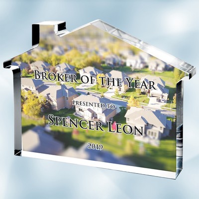 Color Photo Imprinted Acrylic House Award (L)