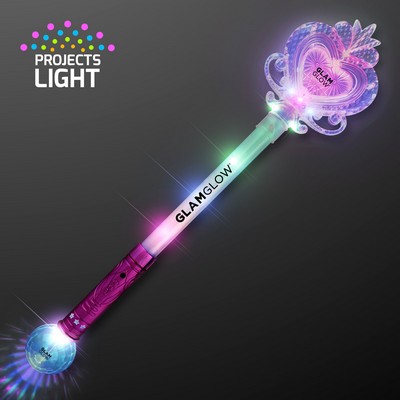 Big Light Up Heart Princess Wand 22.5" - PRINTED