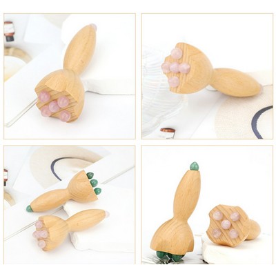 Jade Massage Head with wooden handle