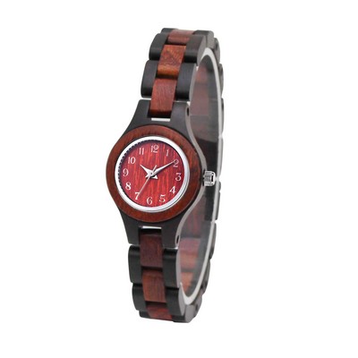 Red Sandalwood & Ebony Wood Calendar Watch