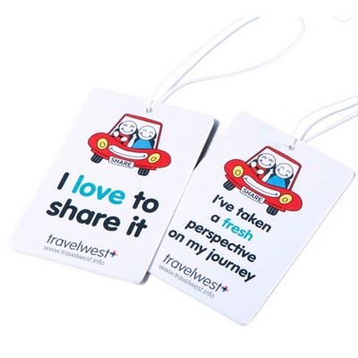 3.75" Die Cut Shape Custom Full Color Printed Air Freshener w/Summer Flax Scent