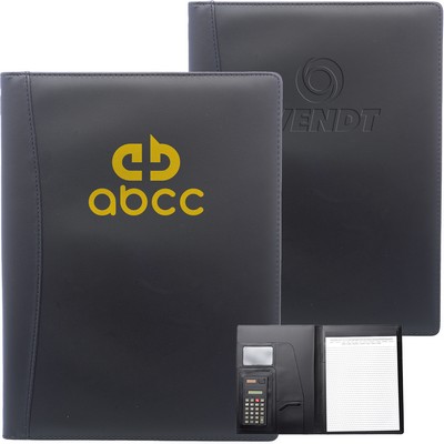 Leather Portfolio W/ Notepad & Calculator
