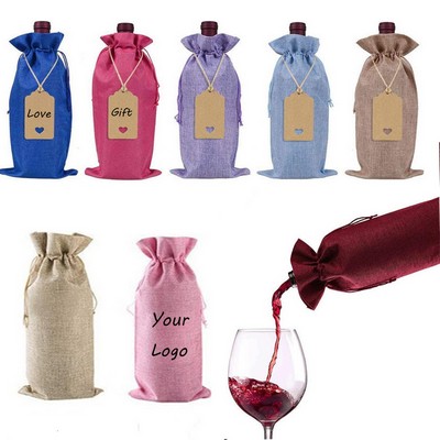 Reusable Burlap Wine Bottle Covers