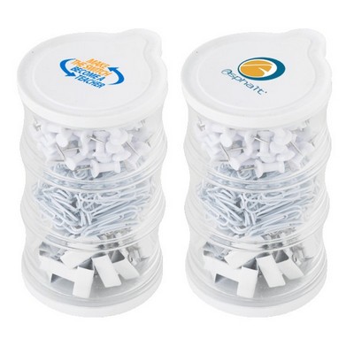 Tower of Clips and Push Pins