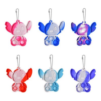 Stitch Push Pop Silicone Keychain