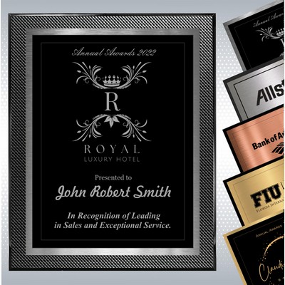 Piano Carbon Fiber Finish Plaque w/Choice of Double Plate (12" x 15")