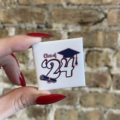 2" Square Lapel Magnets - All Finishes