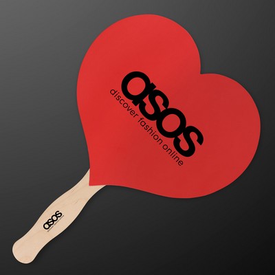 Red Heart Fans, Waving Hand Fan (NON-Light Up) - PRINTED